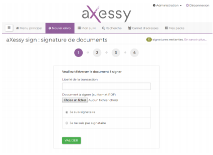 étape 1 émetteur - télécharger le document à signer